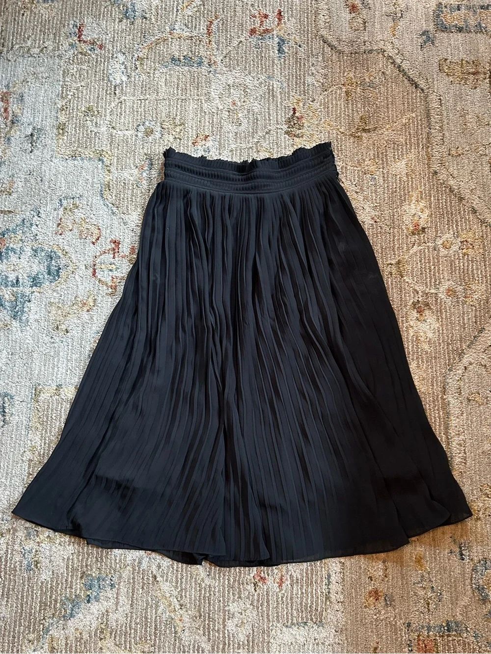 MM Couture Black Pleated Midi Skirt